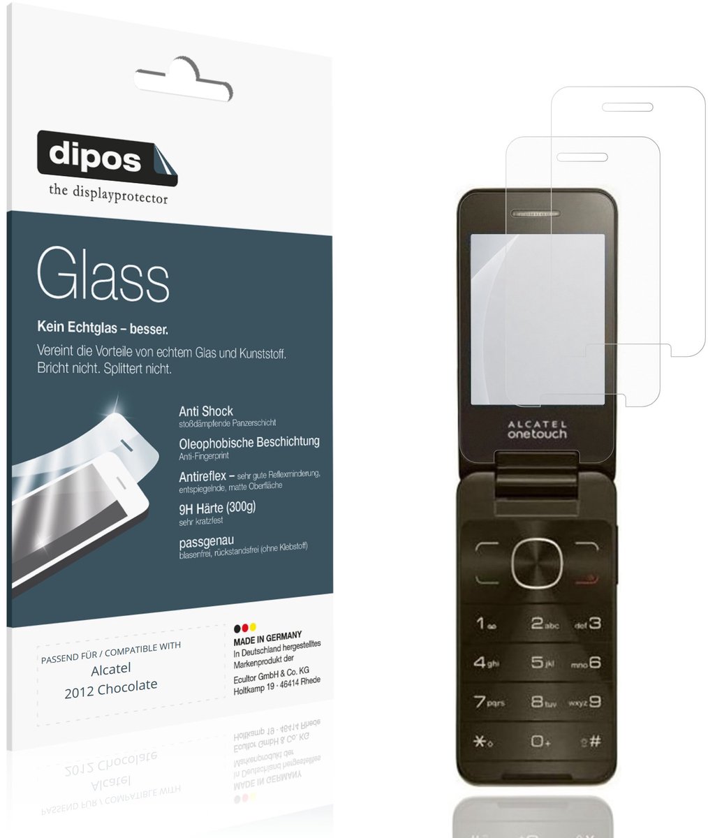 dipos – 2x Matte Pantserfolie geschikt voor Alcatel 2012 Chocolate | 9H Screenprotector