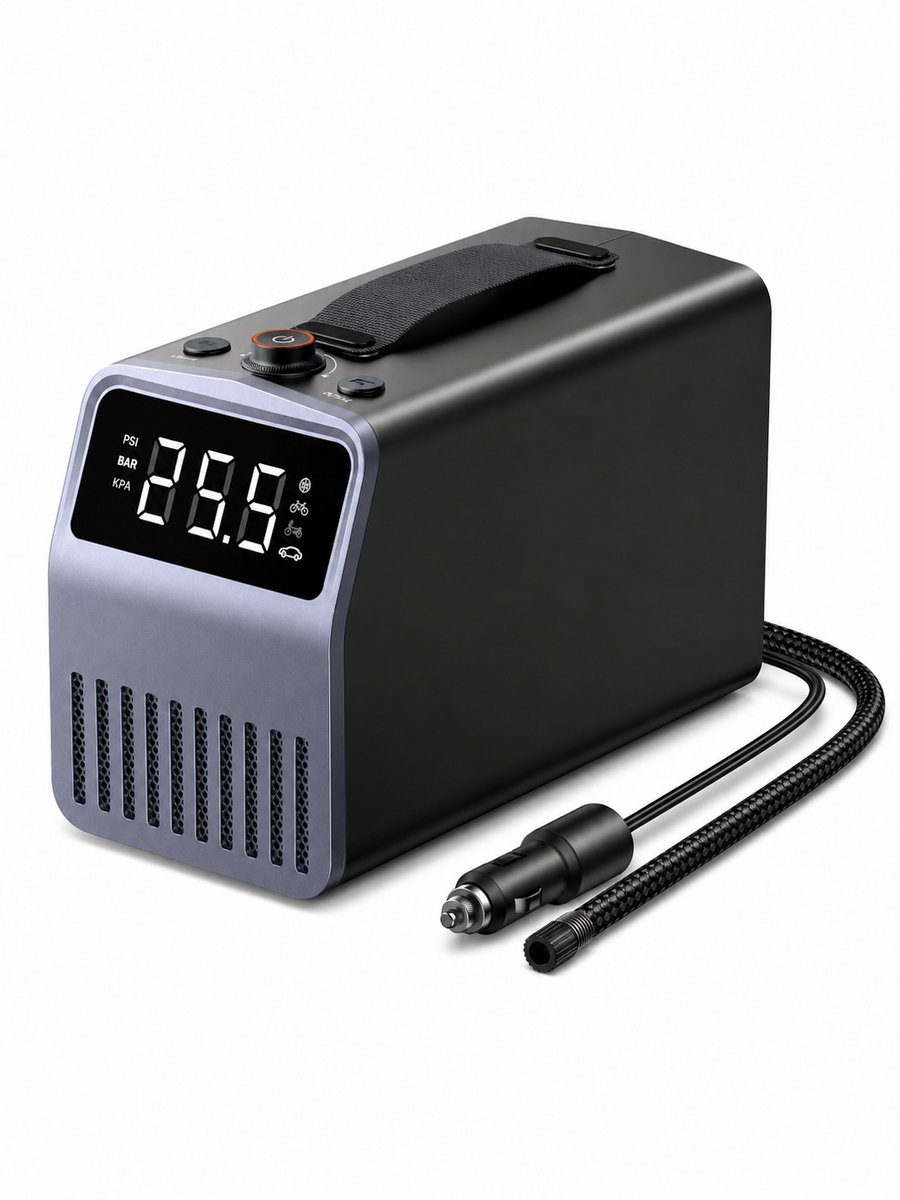 Draagbare Luchtcompressor - 150 PSI - 12V Bandenpomp - Digitaal Display - Voor Auto, Motor, Fiets en Ballen