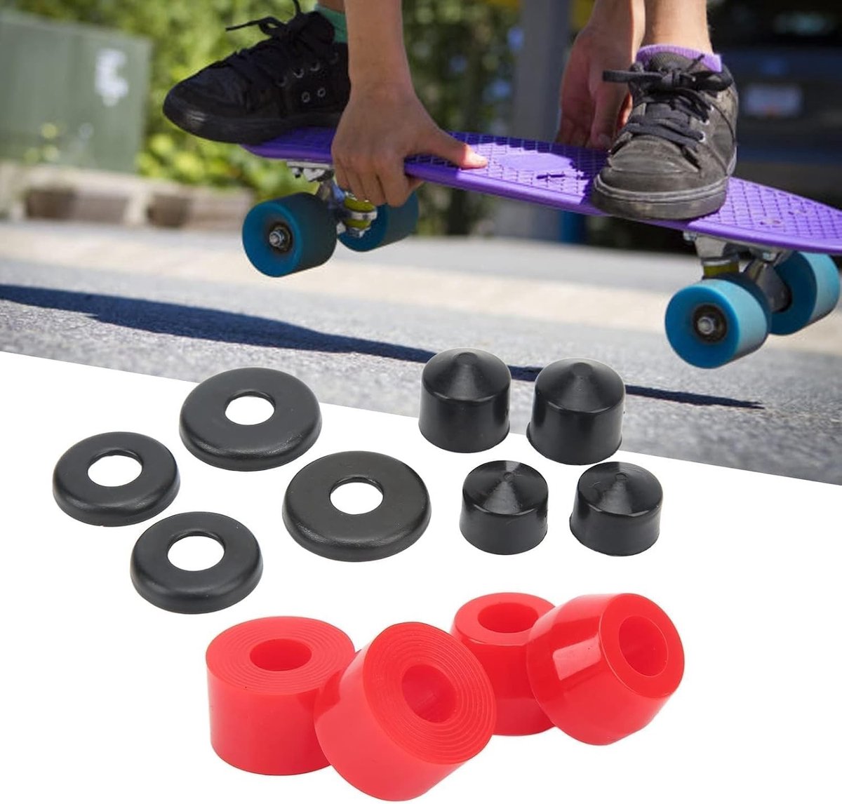 Damping Set voor Skateboard, PU Bushings 90A Vervangingsonderdelen voor 4-Wiel Skateboards, Verbeter Grip en Stabiliteit