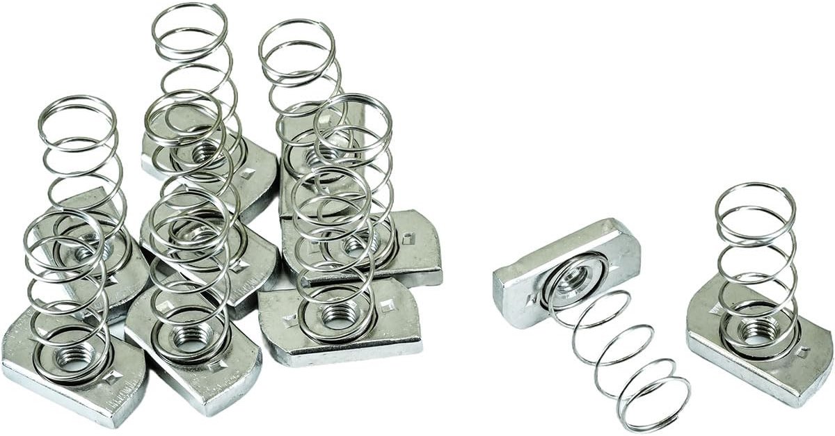 10 Stuks 304 RVS Ribkanaalmoeren met Lange Veer voor M8 Bevestigingen en Montageaccessoires