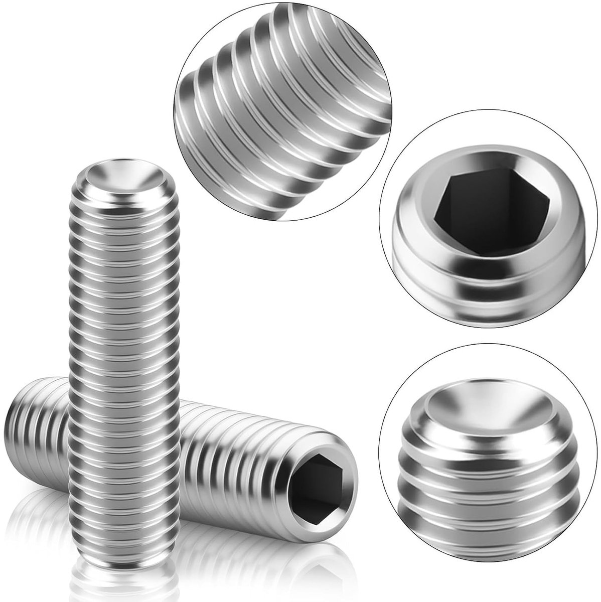 Roestvrijstalen M5 x 5 mm Hexagon Holle Schroeven - 15 Stuks voor Lagers, Deurgrepen en Verlichting