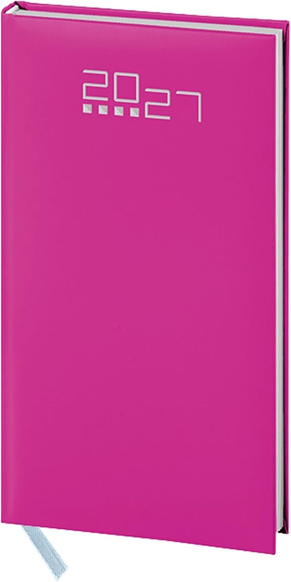 Mini-weekplanner - Fuchsia - 8 x 15 cm - Gevoerde Rubber - Voor Werk en Afspraken