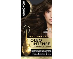 Syoss Oleo Intense 4-86 Haarverf - Fluweelbruin - Permanente Haarkleuring - Ammoniakvrij - Met Voedende Oliën - 100% Grijsdekking - Langdurige Kleur - 1 stuk