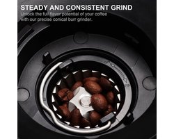 Koffiemolen - Elektrische - 220V - Burr Grinder met 30 Maalstanden - Conische Maalschijven - Instelbare Maalgraad - voor Espresso & Filterkoffie - LCD Display - 90g+ Bonenreservoir - LCD-Scherm met Timer