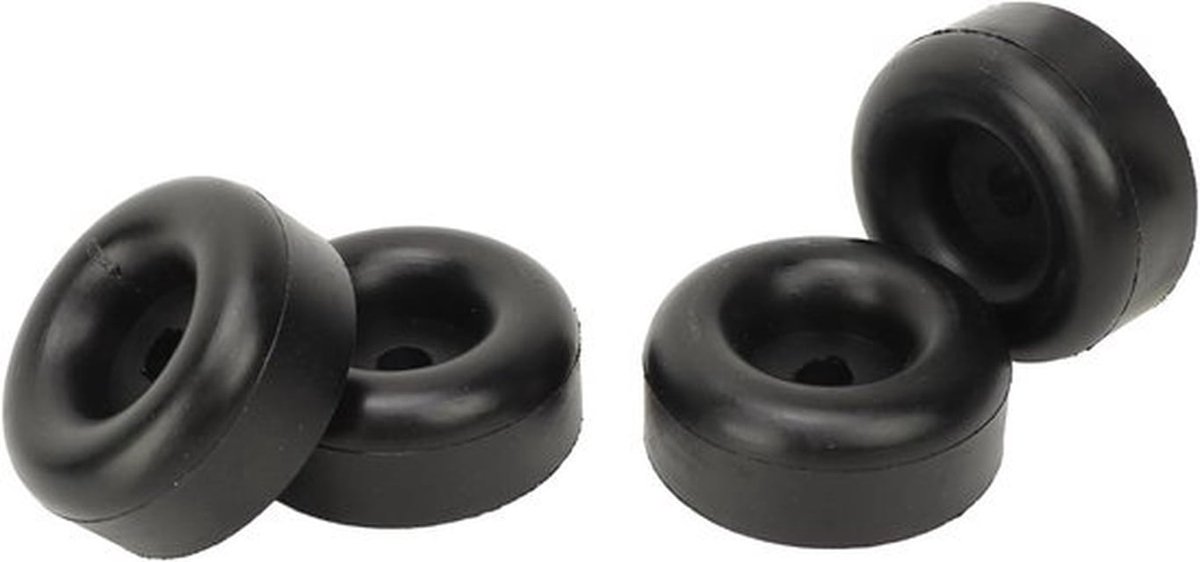 4-pack rubberen bumpers 2,5 inch met ronde gaten voor transporttrailers - zwart - bescherming voertuigen - heavy duty