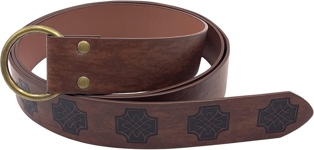 Middeleeuwse Vikingriem voor Mannen - Renaissance Kostuumriem voor Halloween Cosplay en LARP met Keltische O-Ring