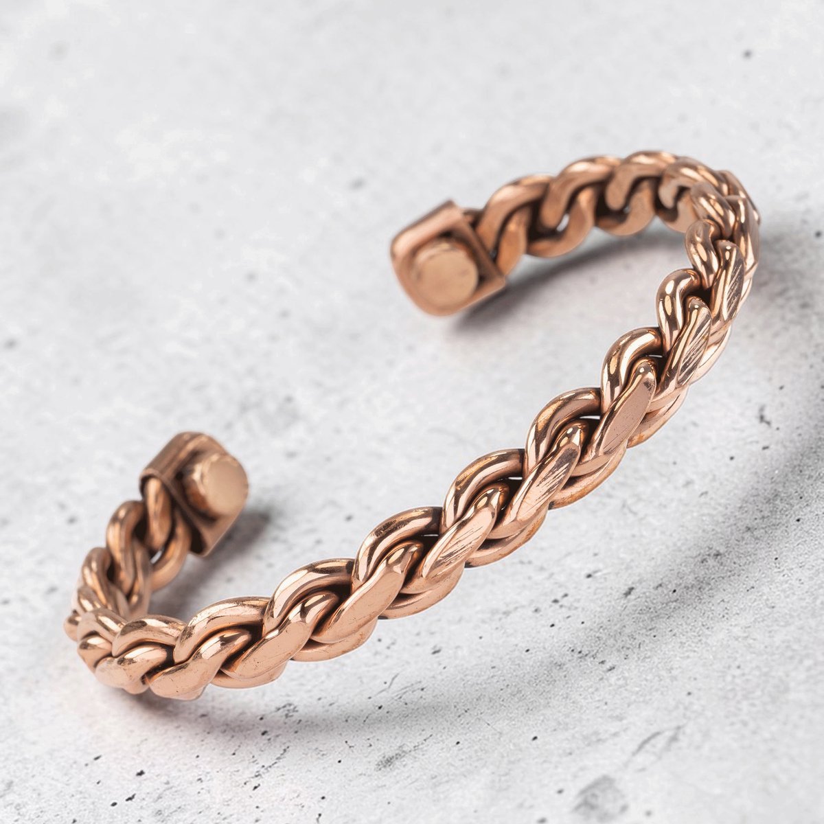 Koperen Magneet Armband - Heren - Gevlochten - Large - DEVA Loves