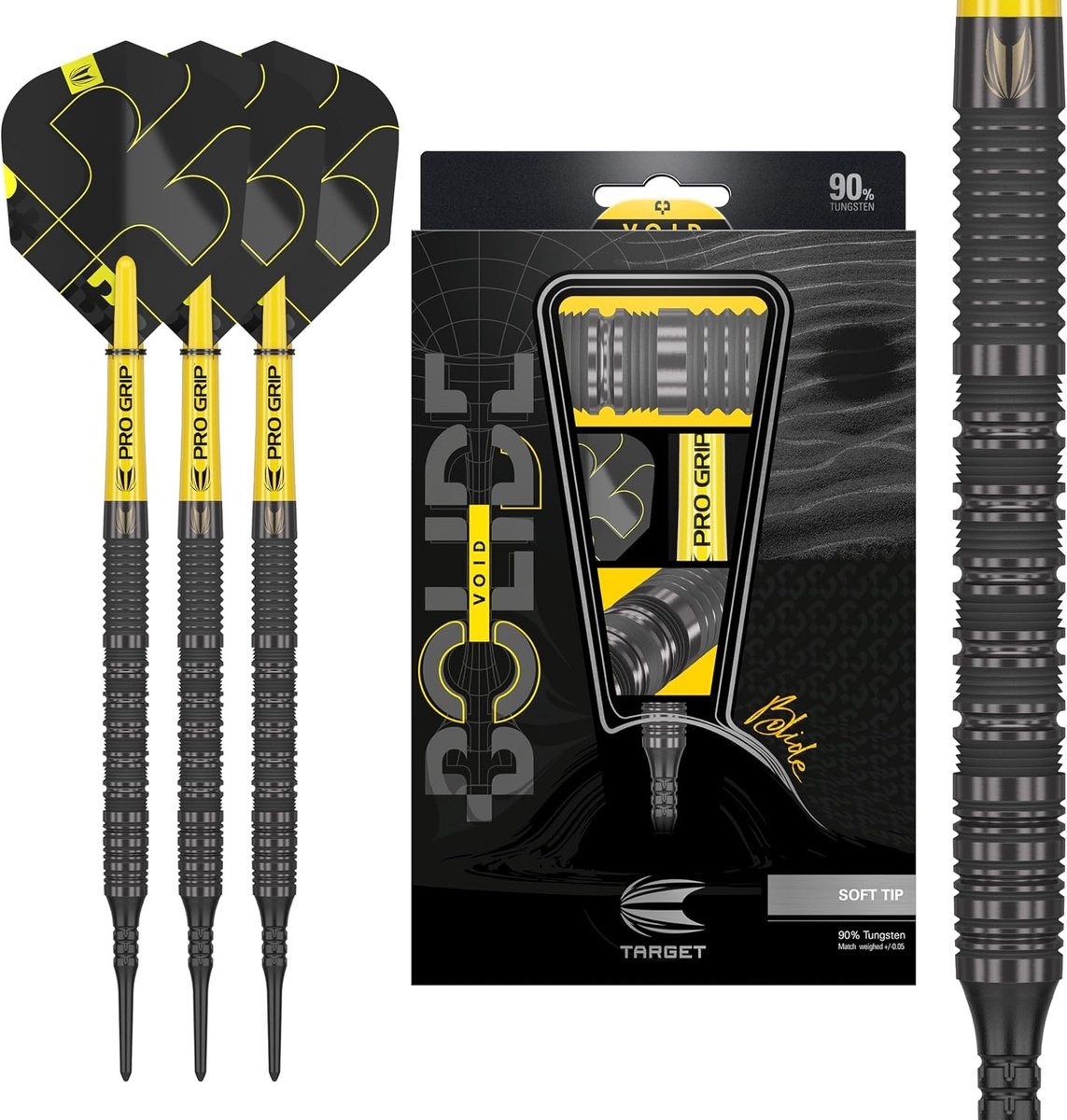 Soft tip darts - Zwart - 21g - 90% Wolfram Barrel - Set voor Precisiespel