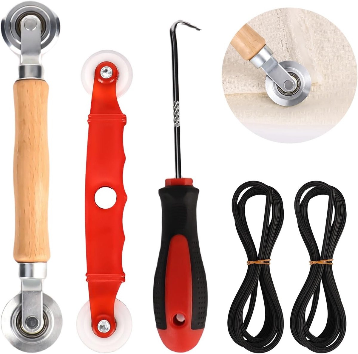Set van 4 Verwijdertools voor Vliegenhorren, Inclusief Dubbelwiel Sealer en 2 m x 5 mm Piping Tape voor Insectenbescherming en Installatiehulp