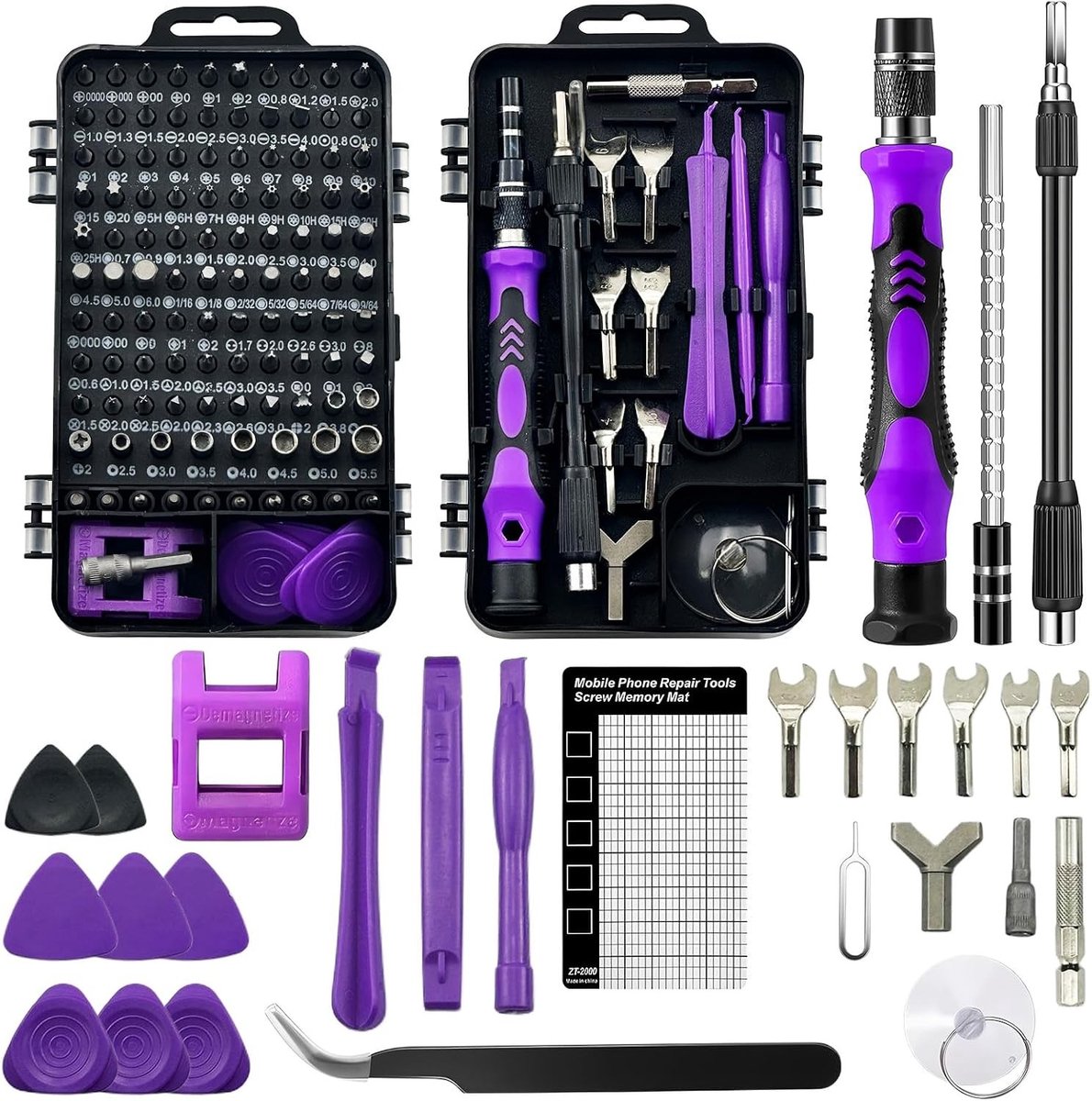 Complete Reparatieset voor Elektronische Apparaten - Precisie Schroevendraaiers en Gereedschap voor Onderhoud en Herstel