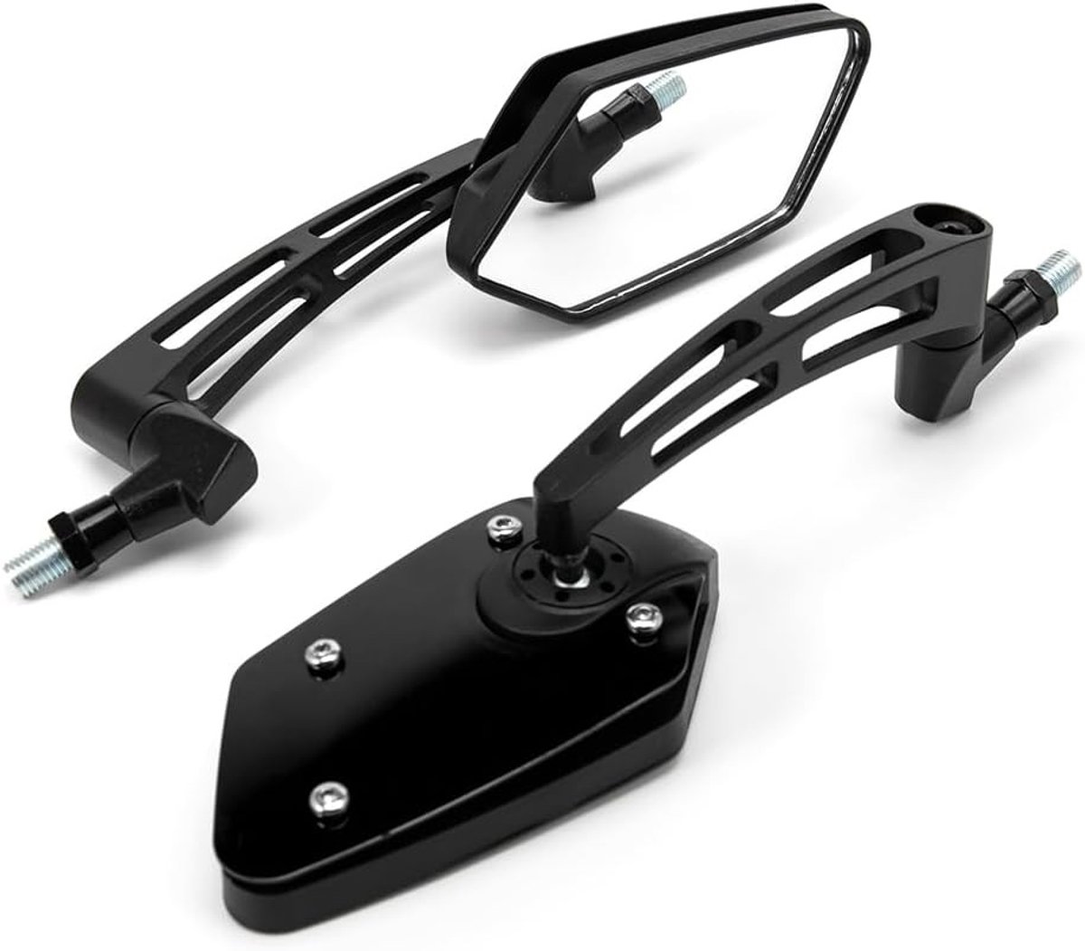 Verstelbare Achteruitkijkspiegel voor Motoren - 8mm en 10mm Bevestiging, Geschikt voor Scooter en Cafe Racer