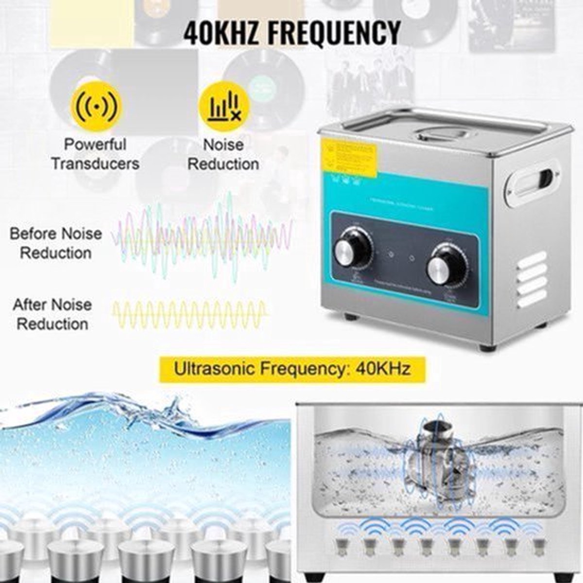 Ultrasone Reiniger - Wasmachine - Ultra Sonische Reiniger - 3L- met Verwarmer & Timer - voor Horloge en Sieraden