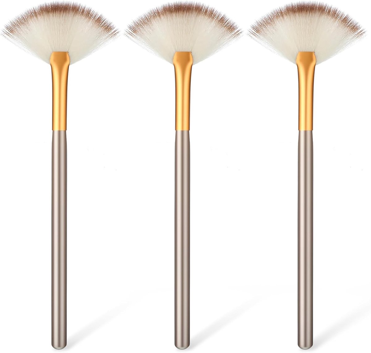 Set van 3 Gezichtsmasker Kwasten, Fijnste Fan Kwasten voor Cosmetica, Ideaal voor Modder- en Crèmeapplicatie