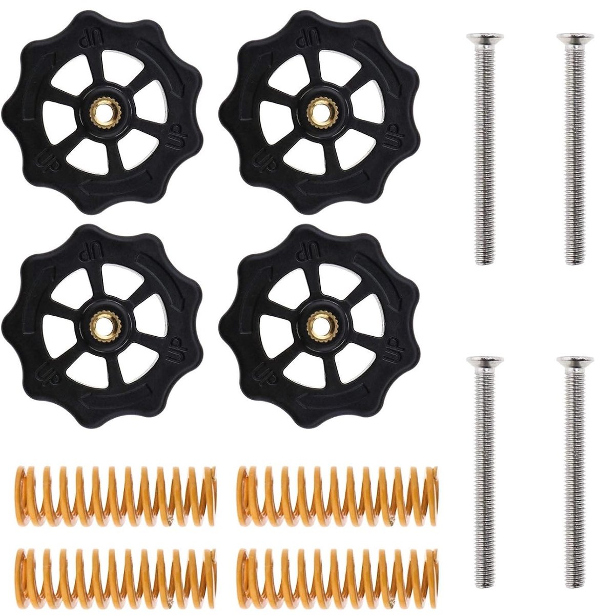 12-delige M4 veerafstelset voor 3D-printer verwarmd bed, compatibel met CR-10 en Ender 3, eenvoudig te installeren en nauwkeurige aanpassingen