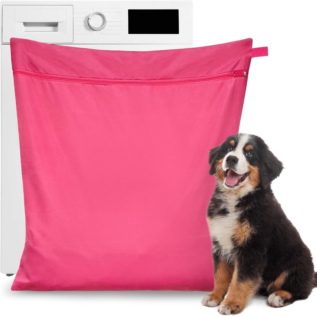 Waszak voor het verwijderen van dierenhaar, 70 x 60 cm, fijn gaas, scheurbestendig polyester, ideaal voor beddengoed en delicate stoffen, met anti-drop rits en wasmachinebestendig ontwerp