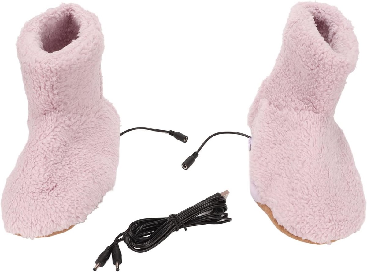 Zachte Elektrische Voetverwarmers met USB Opladen voor Koude Winterdagen - Comfortabele Pluche Sokken