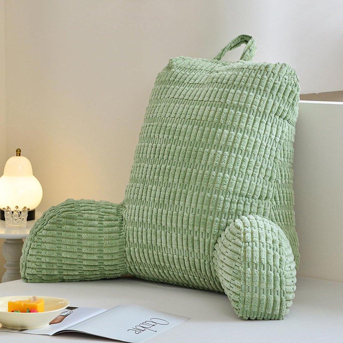 Comfortabele Leespad voor Bed en Sofa, Rugsteun Kussen met Armleuning voor Volwassenen, Ideaal voor Lezen, TV Kijken en Spelletjes Spelen
