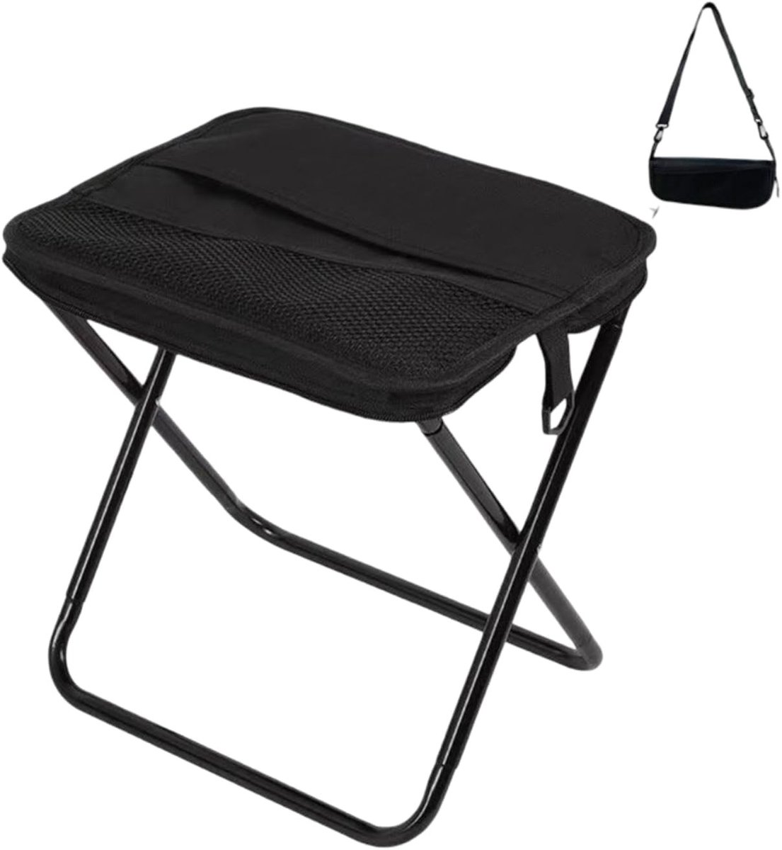 Vouwbare Campingstoel voor Buiten, Lichtgewicht Opvouwbare Stoel voor Hiking, Vissen en Outdoor Activiteiten, Draagt tot 120 kg