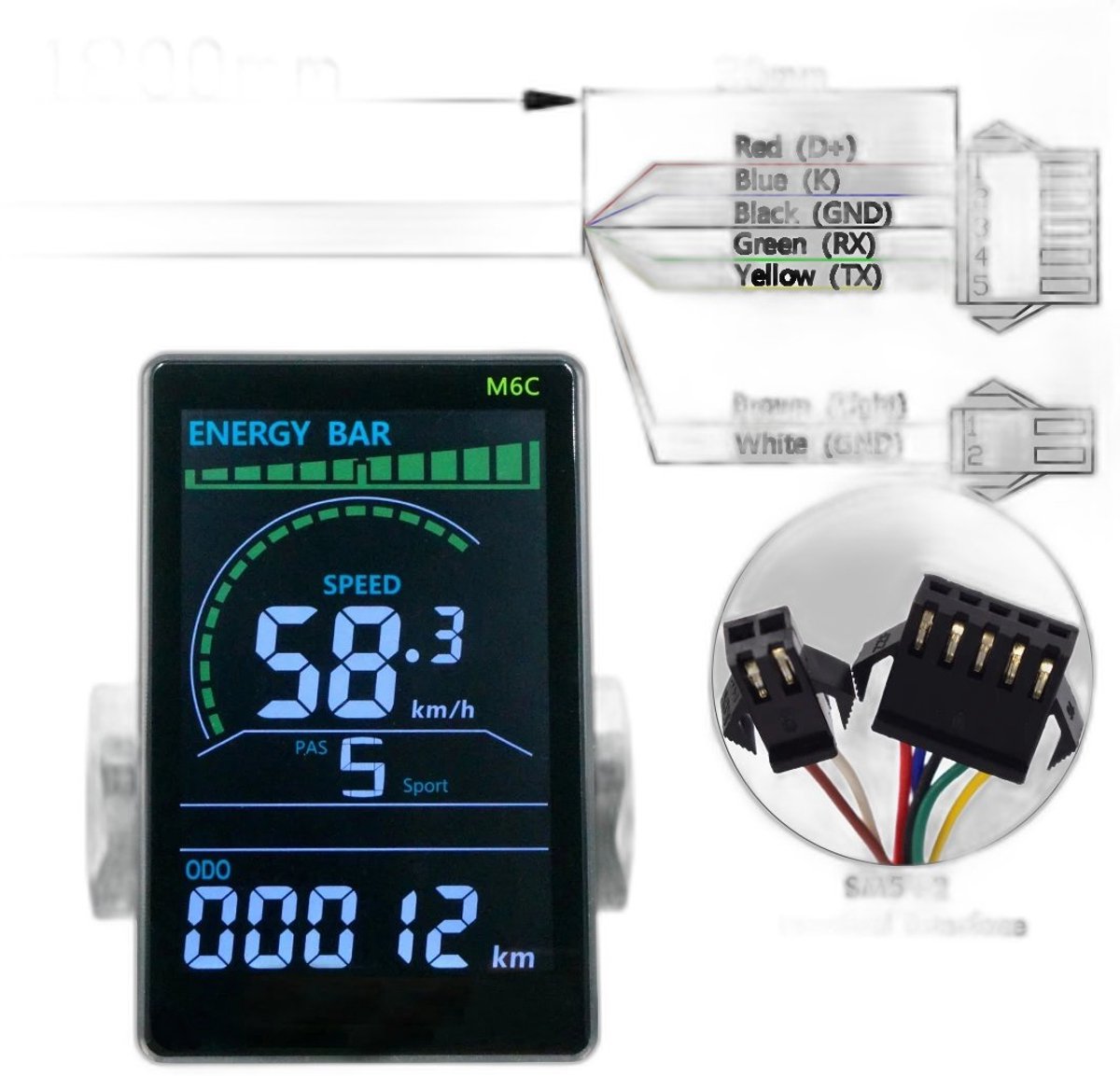 Currero Fatbike Scherm - LCD Display - Schermpje - E-Bike Accessoires - Elektrische Fiets - Dashboard - Snelheidsmeter - Kinderen & Volwassenen