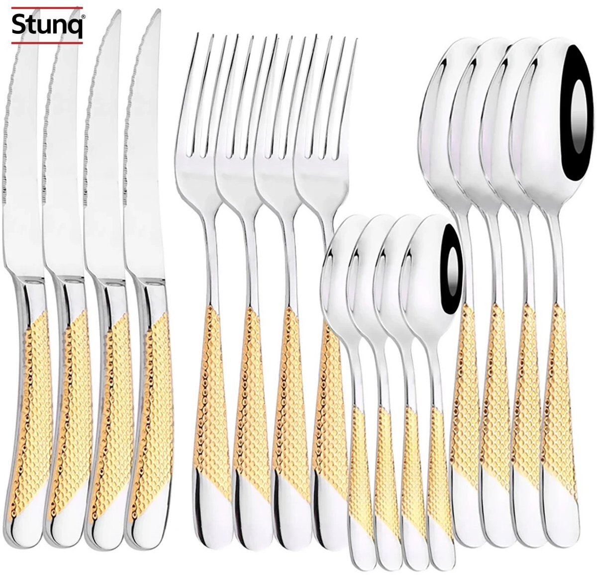 Stunq® 16-delige bestekset RVS goud/zilver