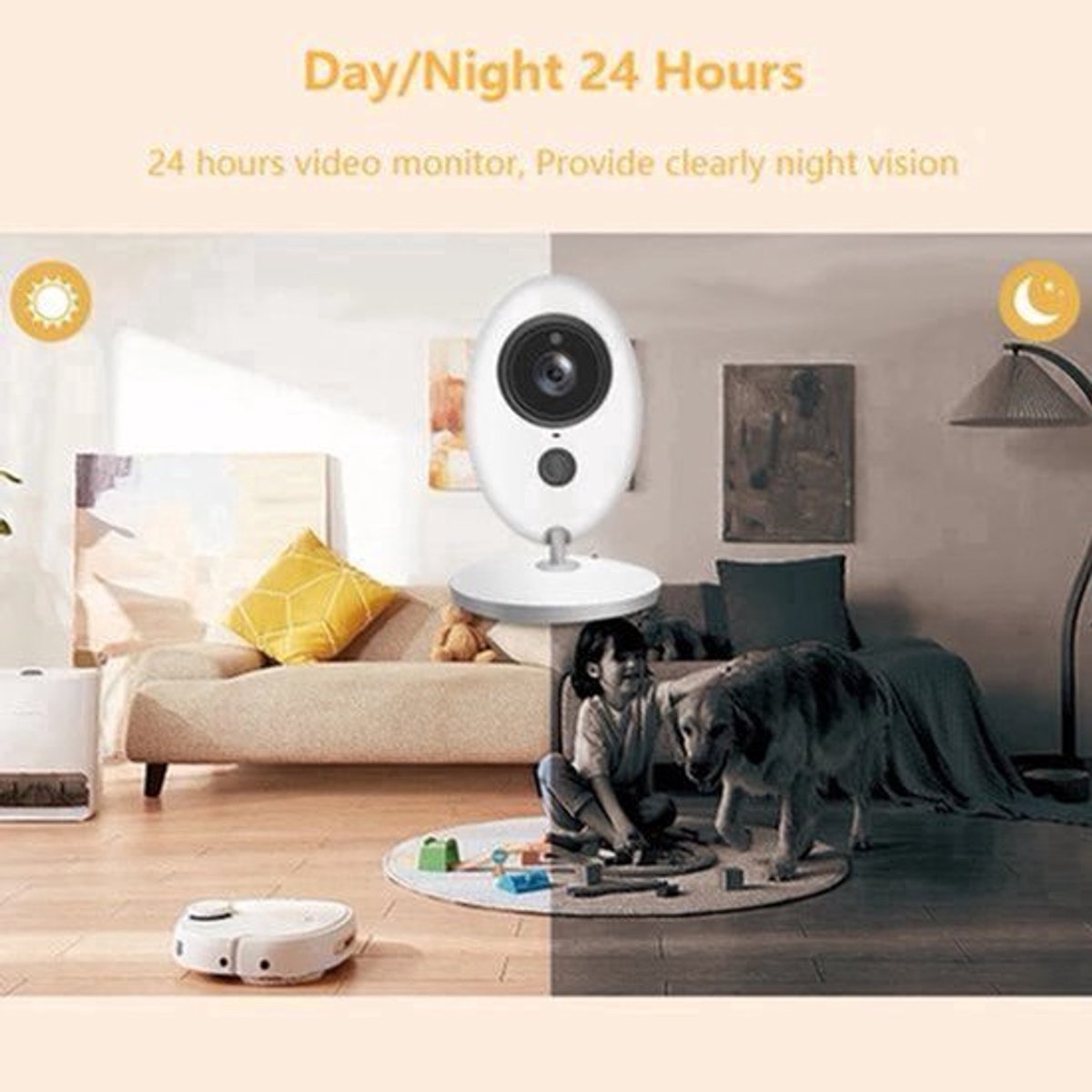 Babyfoon - Met Camera - Baby Monitor - Binnencamera - Temperatuurbewaking - 2.4 Inch LCD - 750 mAh - CMOS - IR Audio Video - Intercom - Wit