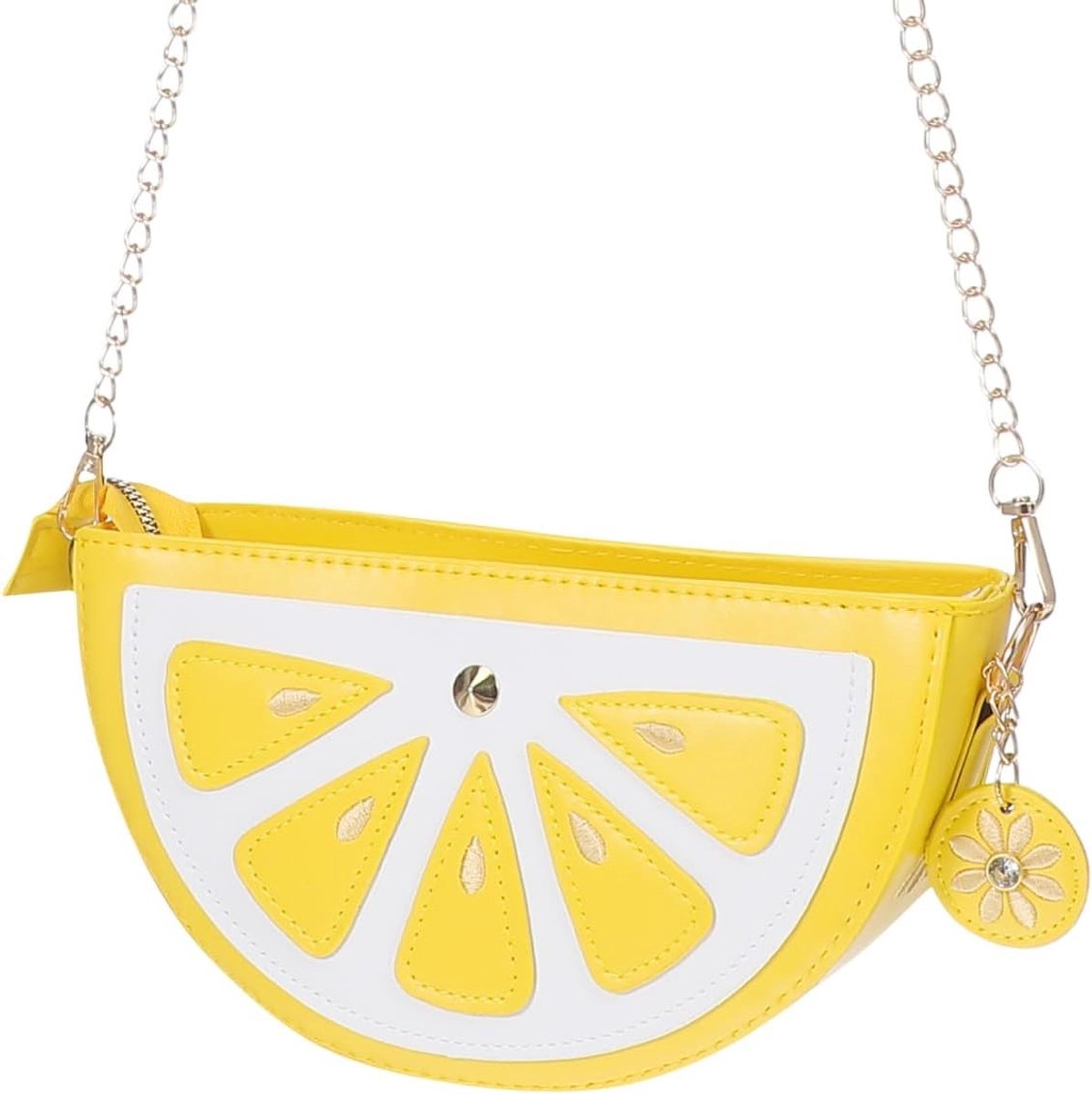 Leuke leren fruittas met cartoon citroen ontwerp voor kleine meisjes en dames - schoudertas, watermeloen en trendy accessoires