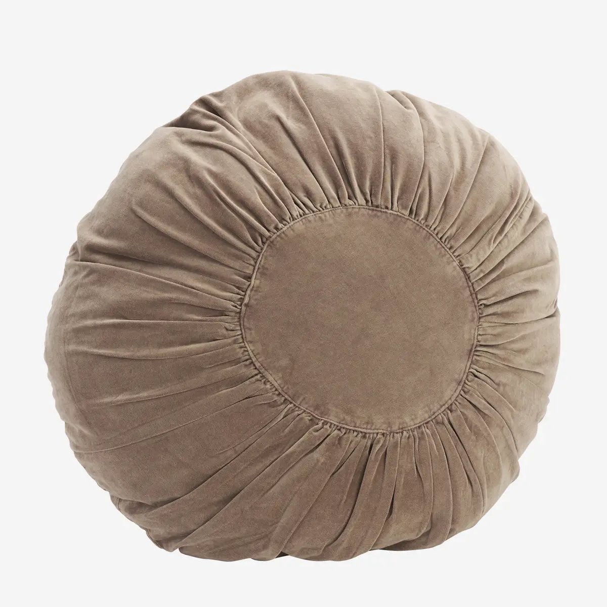 Madam Stoltz - Rond Fluwelen Kussen - Oudroze Velvet - 55 cm