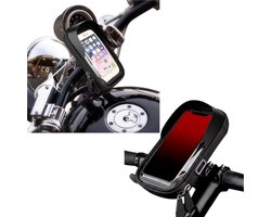 1 Telefoontas voor op het fietsstuur - Waterdicht en regenbestendig -GSM Houder Fiets-Draaibare houder- Opbergtas voor de fiets - Opbergtas voor touchscreen - 9*17 cm - Geschikt voor het opbergen van mobiele telefoons op fietsen en motoren - Zwart