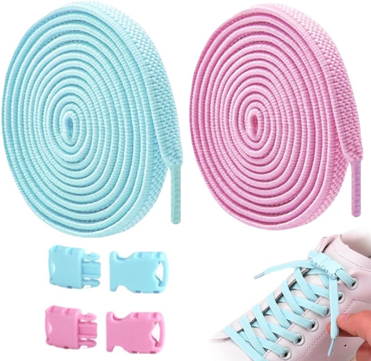 Premium elastische veters zonder knopen met snelsluiting voor schoenen, comfortabel, duurzaam en eenvoudig te gebruiken