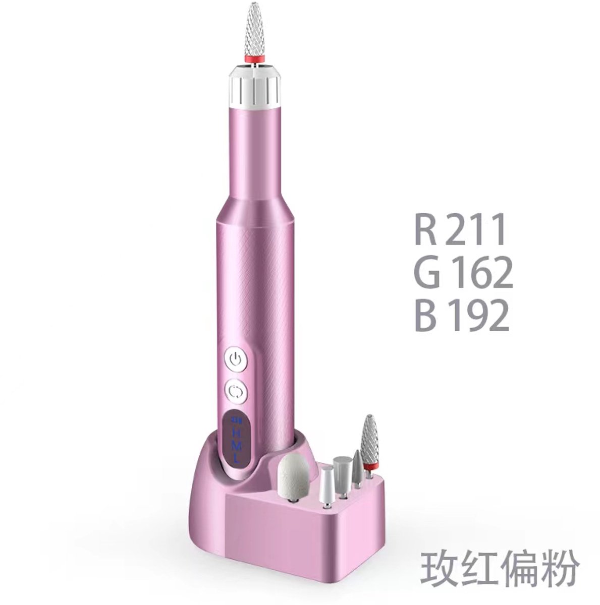 COVREO Draadloze elektrische nagelboor met oplaadbare accu – Professionele e-file voor manicure en pedicure – 3 snelheden en links/rechts – Pink