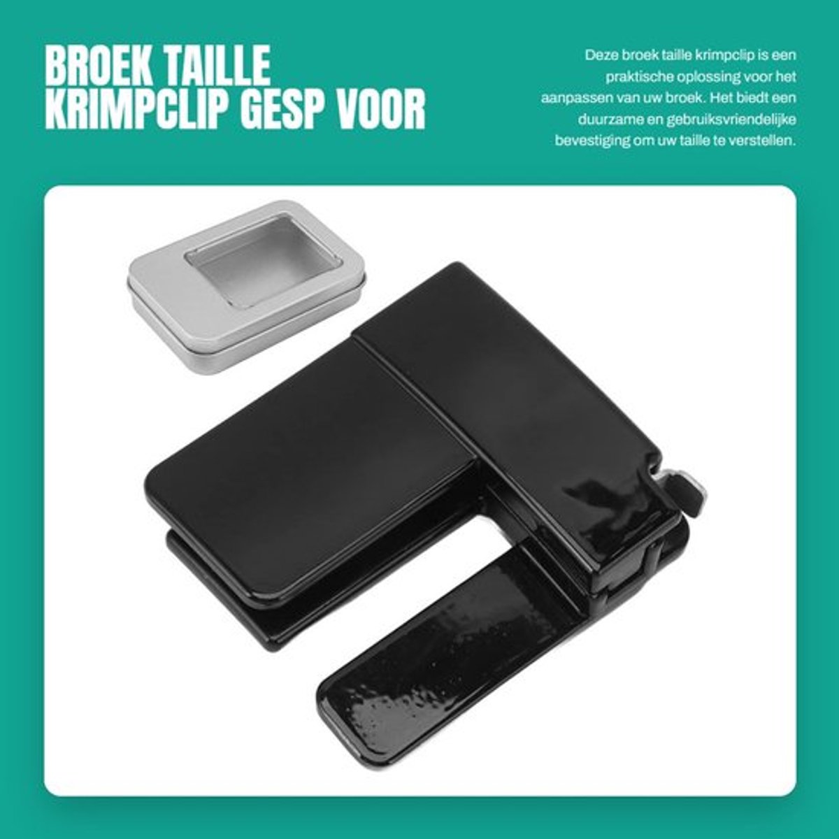 Dailygoods- Broekclip Flexibel Opvouwbare Riemclip Duurzaam Eenvoudige Zwart