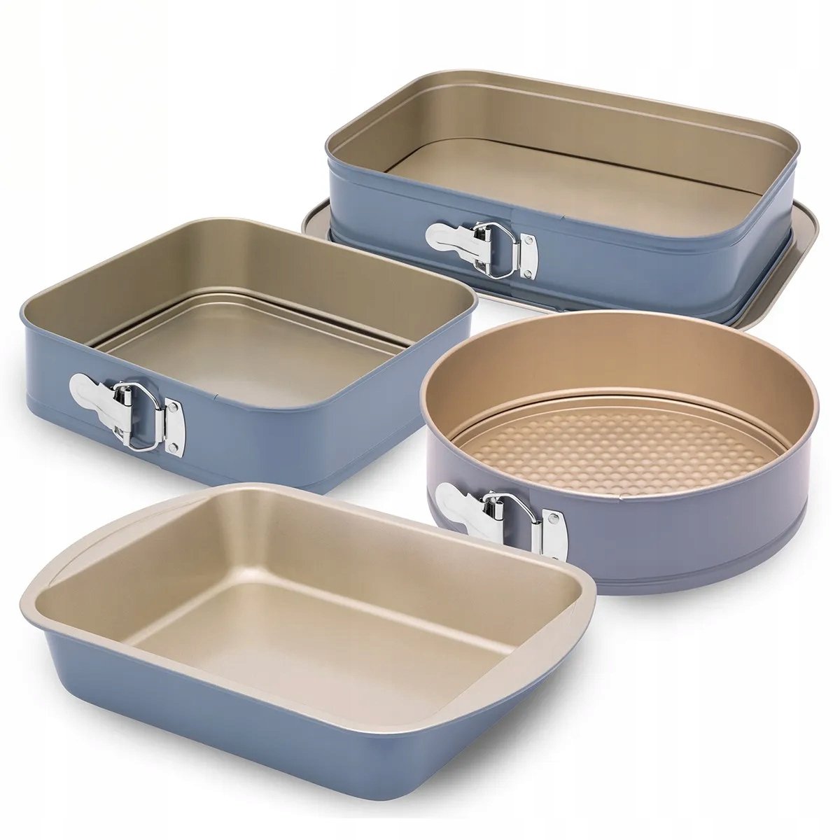 Valdinox Giovanni Bakvorm Set - 4 Delig - Blauw/Goud
