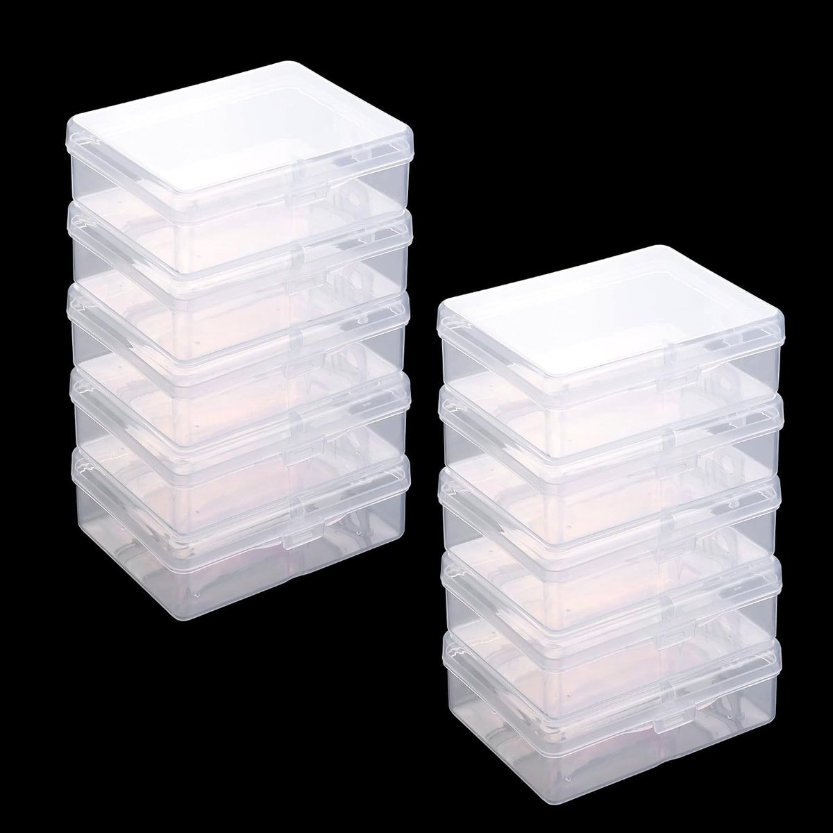 Kleine opbergdozen met deksel - 10 transparante opbergboxen voor georganiseerd bewaren en sorteren