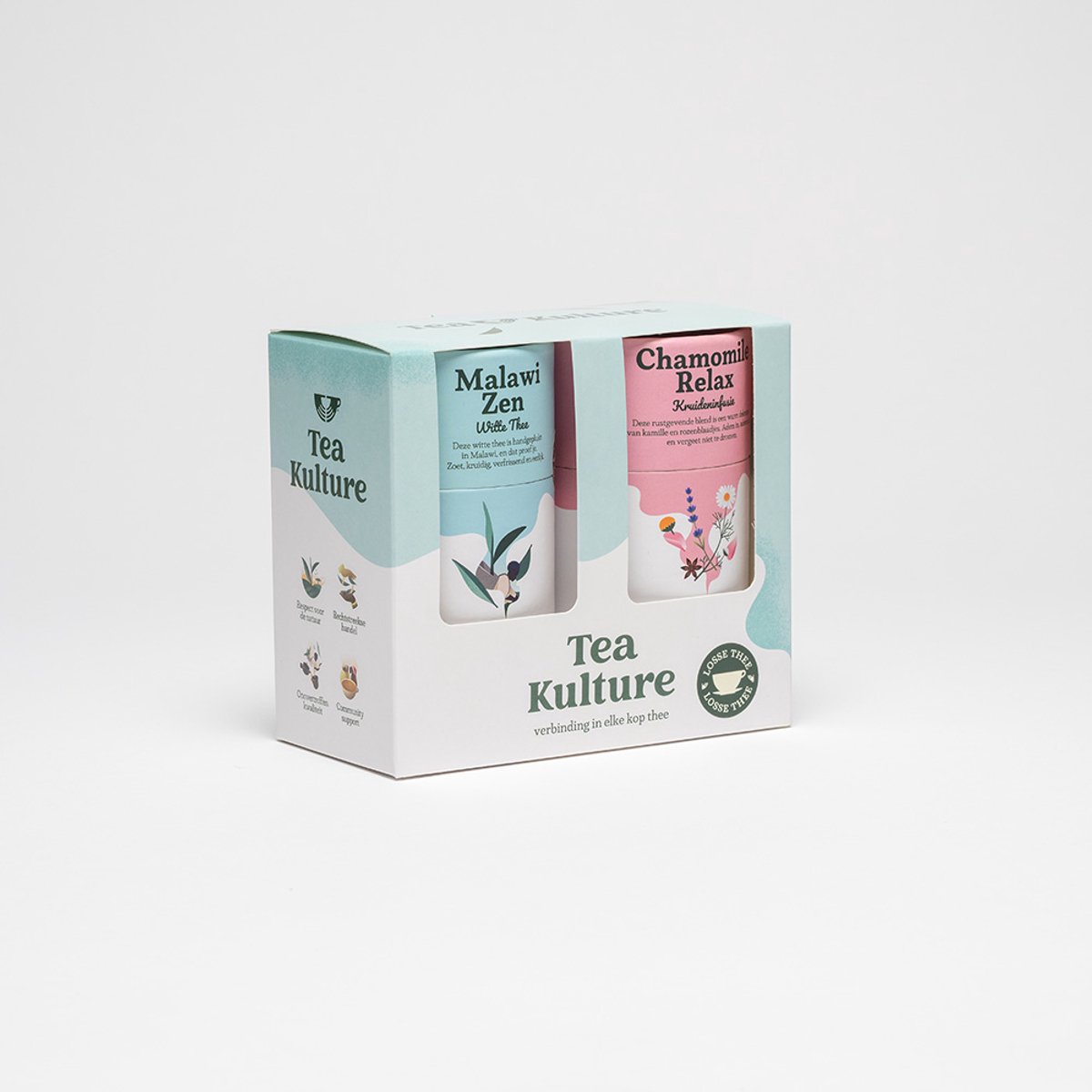Tea Kulture Relax Geschenkset - 2x50g Losse Thee - Kruidenthee en Witte Thee