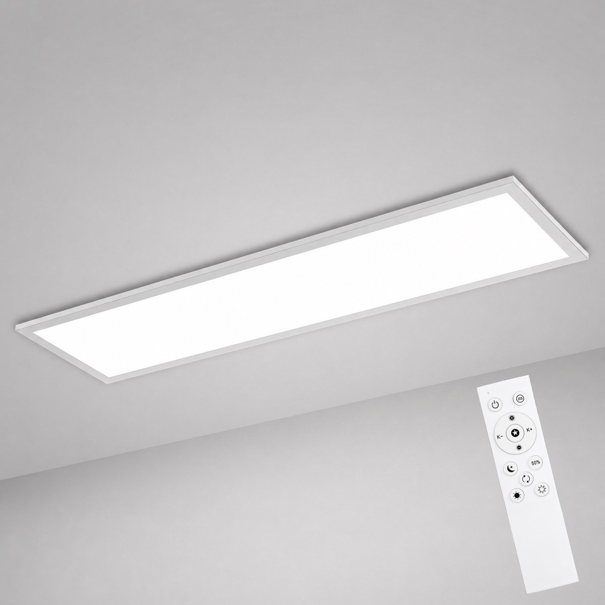 LOVHAUS LED Plafondlamp 120x30 cm – LED Paneel 40W 4400LM – Dimbaar 3000K-6500K – Met Afstandsbediening en Geheugenfunctie
