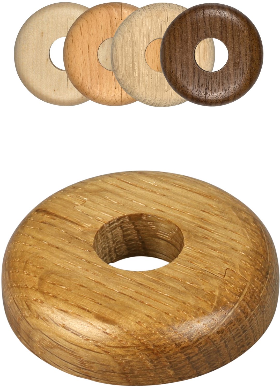 Set van 2 Houten Rosetten voor Verhittingsbuizen