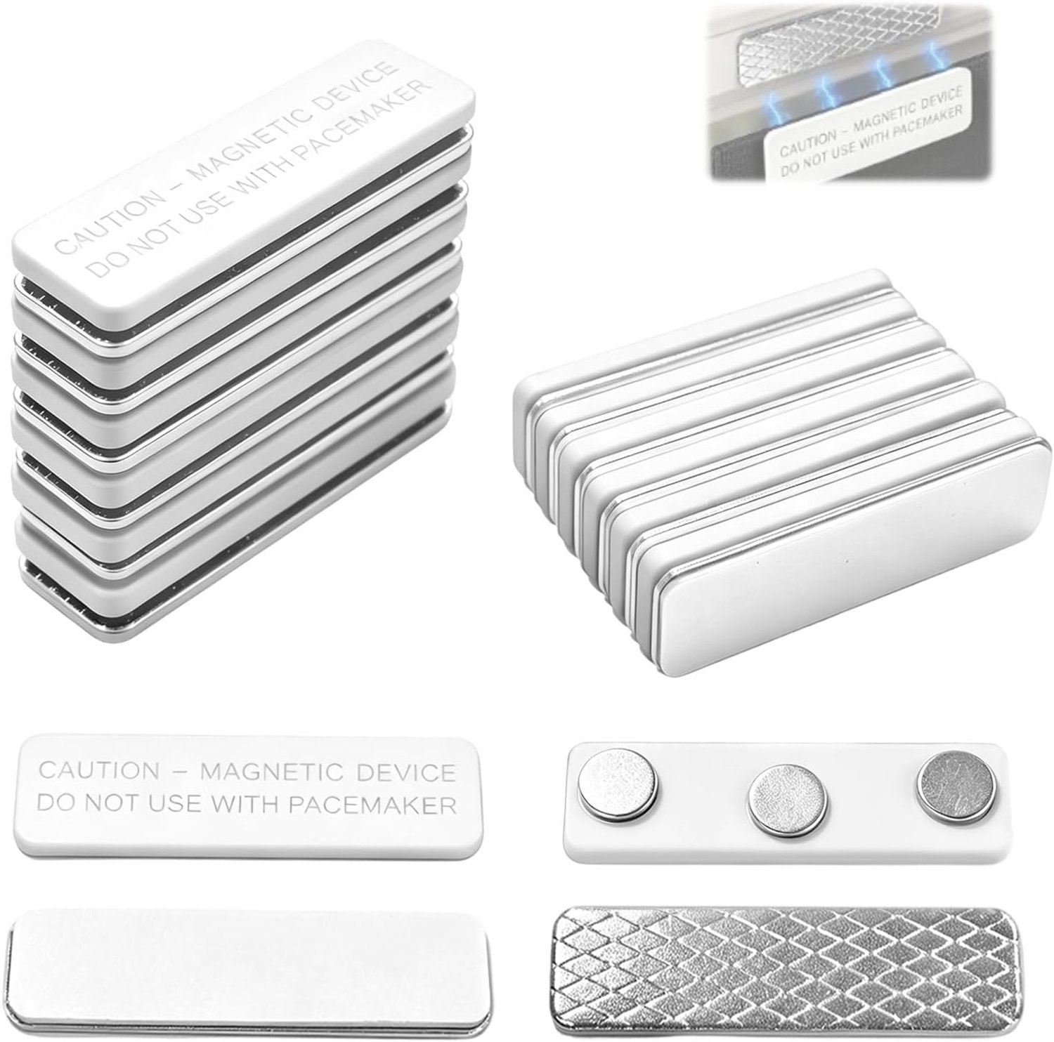 magnetische sluitingen 12 paar - zilver - zelfklevend - houdt verduisteringsgordijnen op hun plaats - ServiceTopper