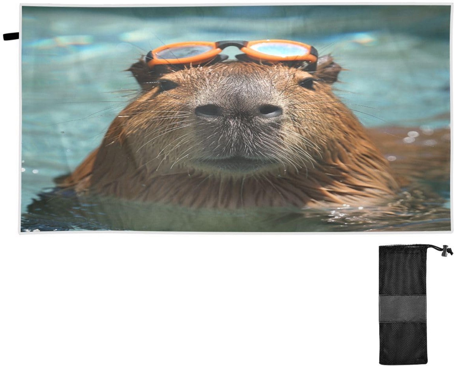 Schattige Capybara Strandhanddoek - Grote Microvezel Handdoek, Sneldrogend en Zandvrij