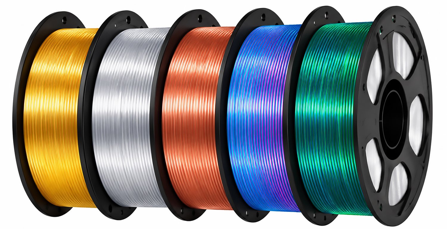 ARTILLERY PLA 5KG Bundel – Goud, Zilver, Koper, Dual Blauw/Paars & Dual Groen/Blauw – 5x 1KG – 3D Printer Filament Goud, Zilver, Koper, Blauw/Paars & Groen/Blauw