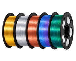 PLA 5KG Bundel – Goud, Zilver, Koper, Dual Blauw/Paars & Dual Groen/Blauw – 5x 1KG – 3D Printer Filament