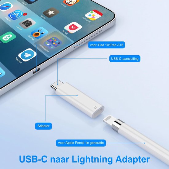USB C Adapter voor Apple Pencil 1e Generatie — afbeelding 3