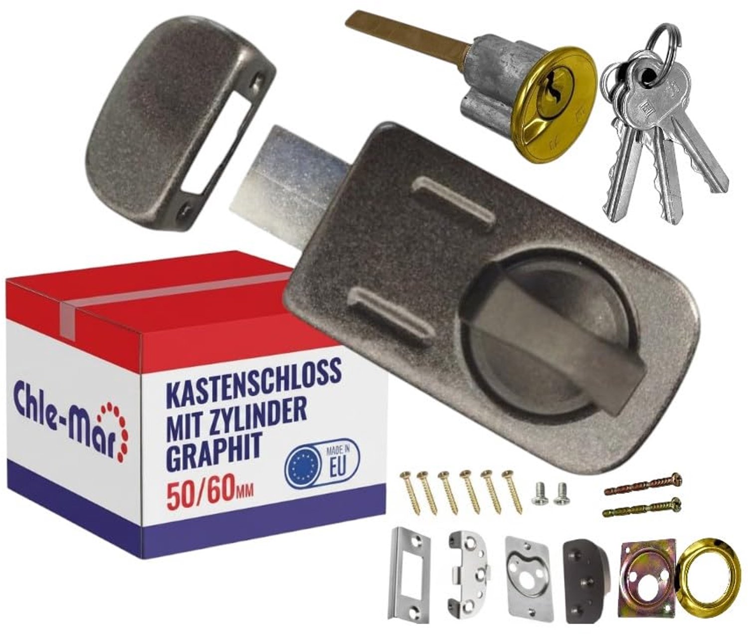 Side Lock voor Voor- en Appartementdeur met Cilinder en 3 Sleutels