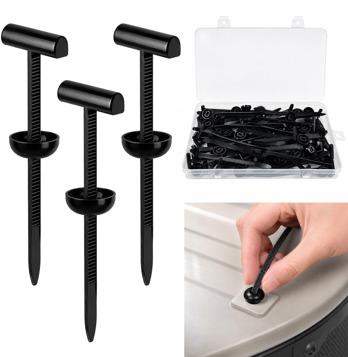 50-delige Nylon Kabelbindergespen - Universele Autoclips