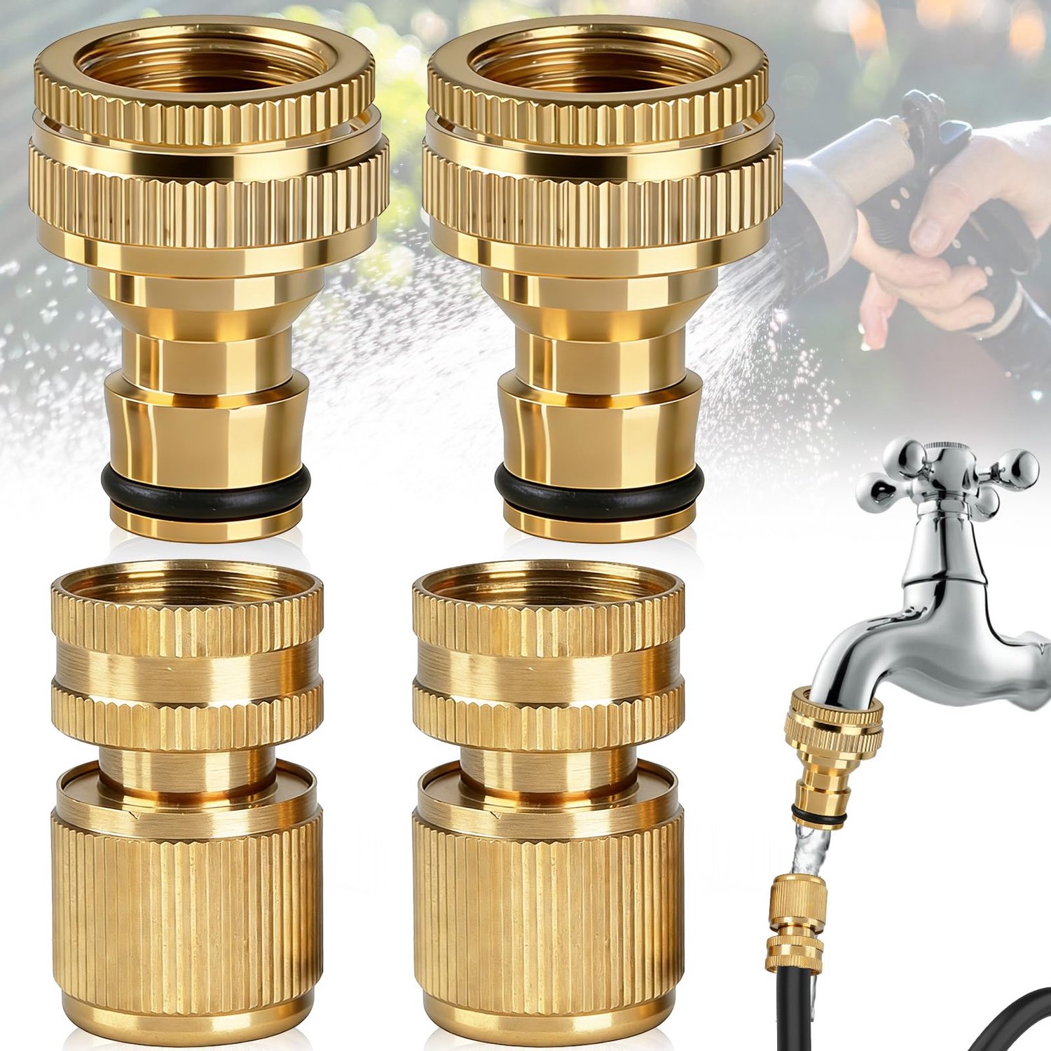 2-in-1 Tuinslang Snelle Aansluiting van Messing
