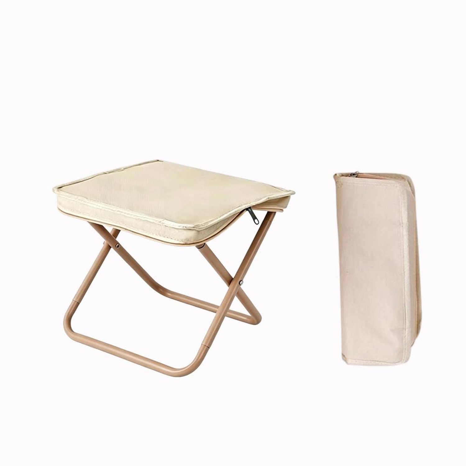 Vouwstoel voor Camping - Lichtgewicht en Draagbaar, Beige