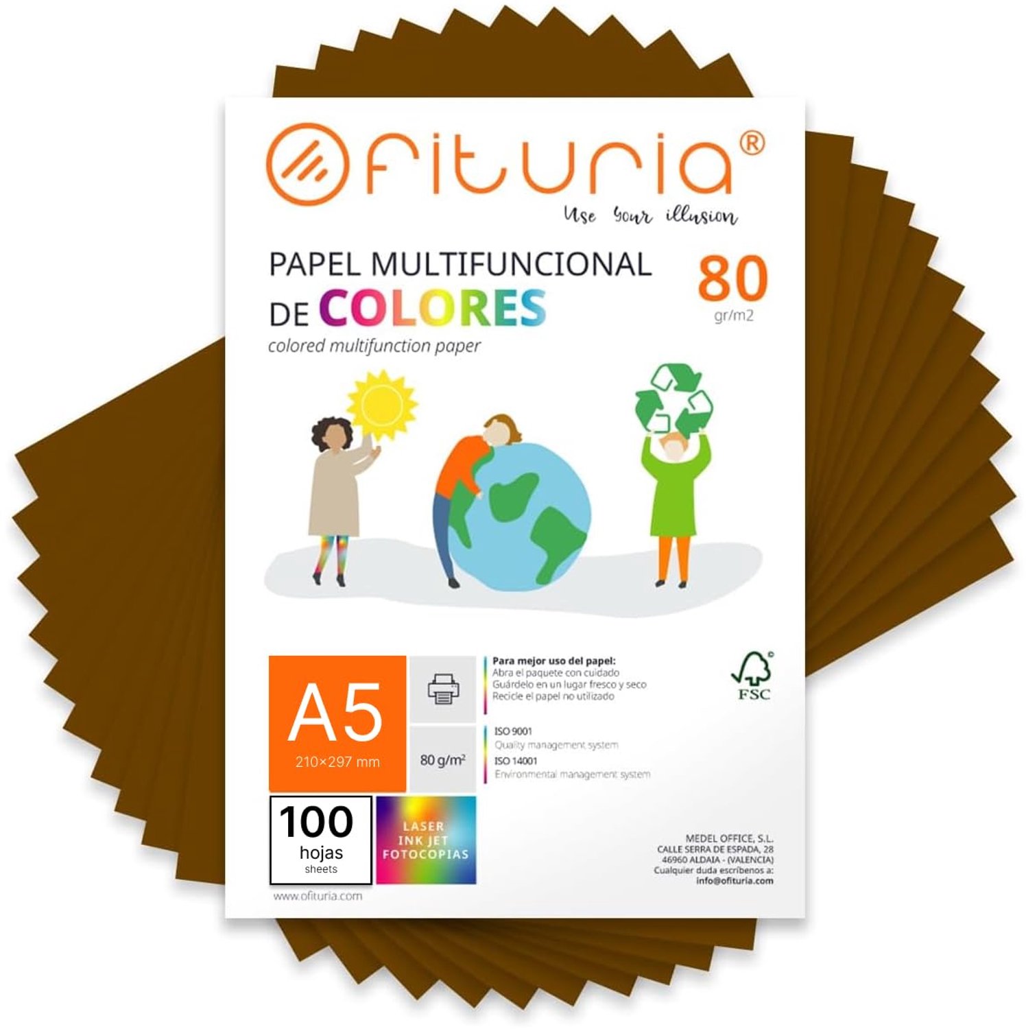 Gekleurd Papier A5 - 500 Vellen 80 g/m² Bruin