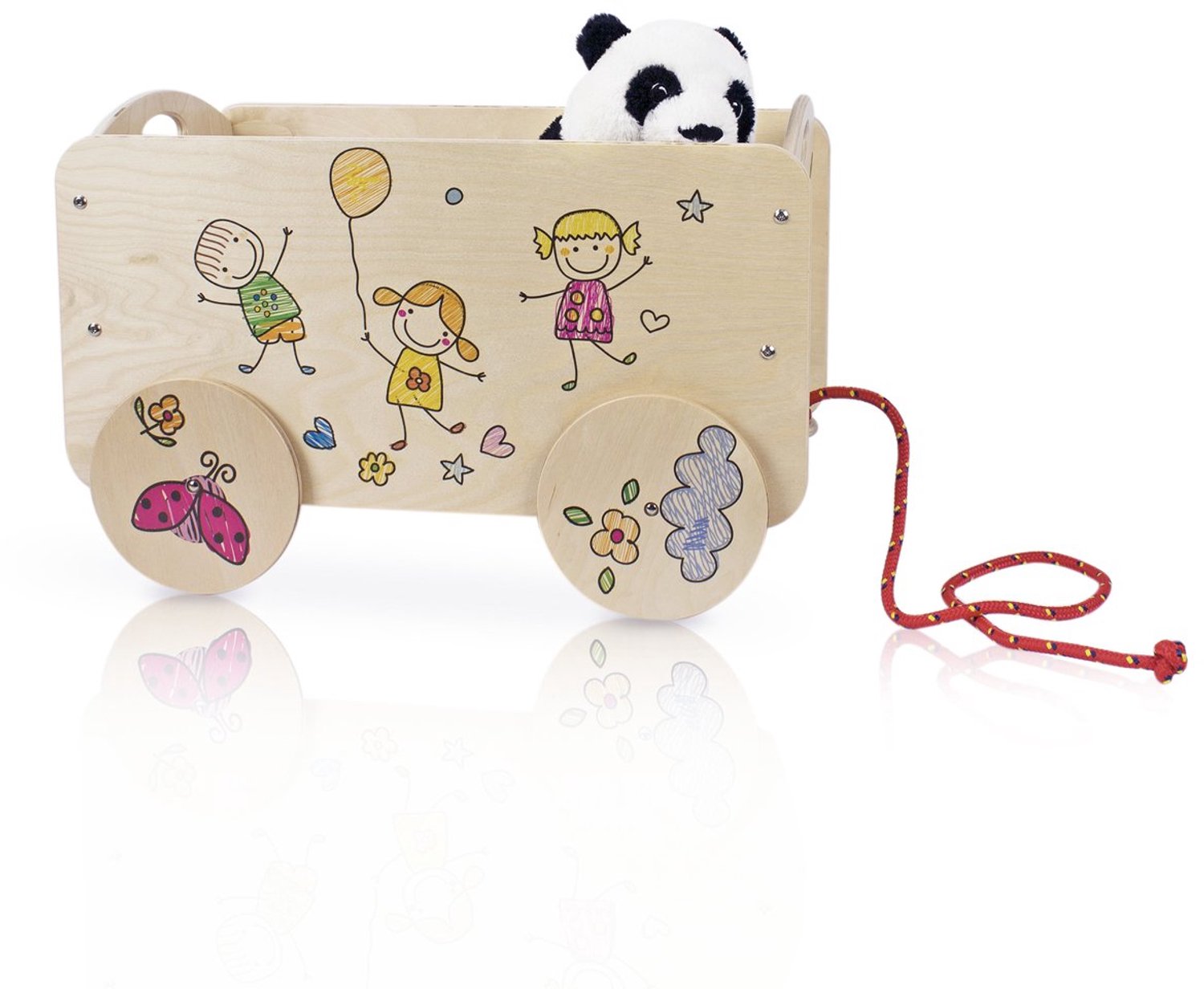 Houten Transport Trolley voor Kinderen, 50 x 34 x 33 cm