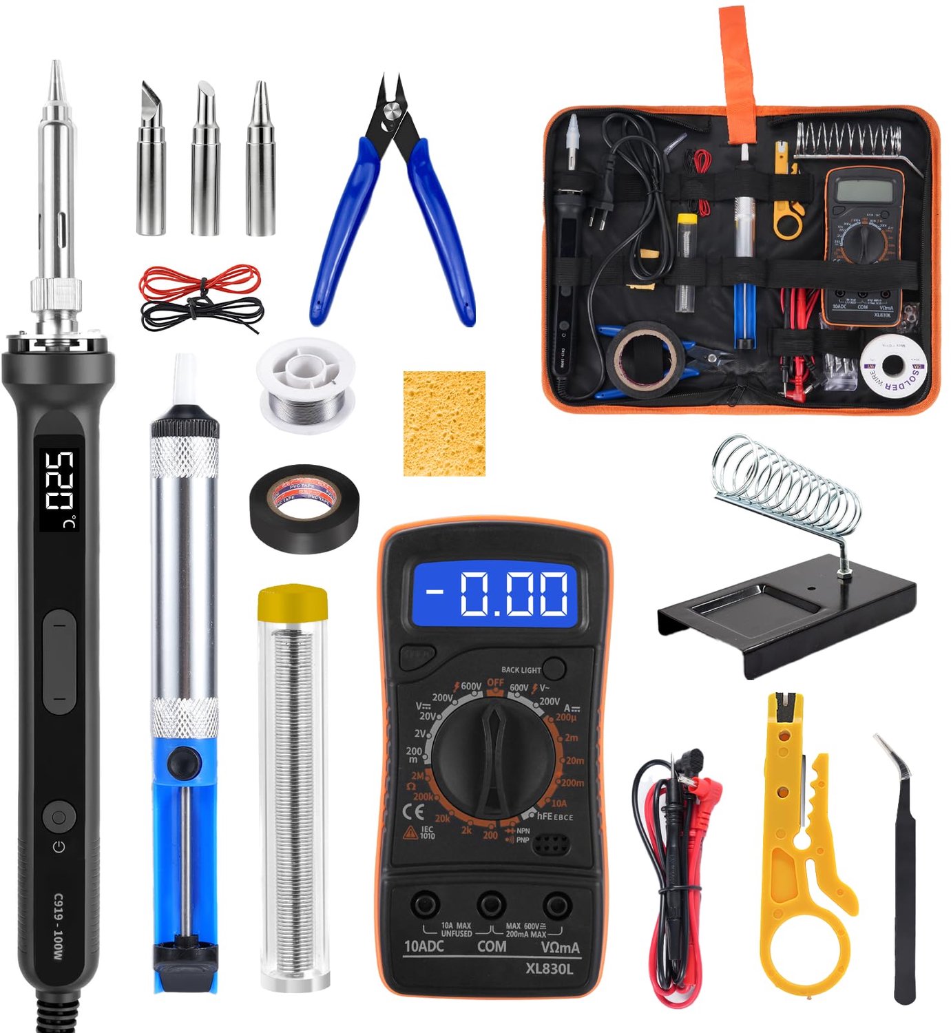 Digitale Soldeerbout Set met LCD-Display, 18-in-1 voor Elektronica