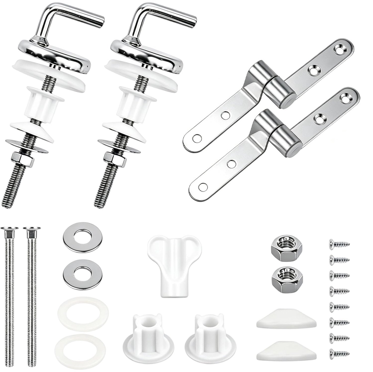 2 Stuks Roestvrijstalen Toiletbrilscharnieren, Universele Bevestiging