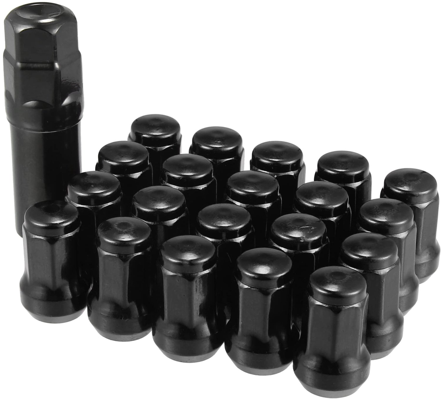 Wielmoer M12x1.25 Zwart - 21 Stuks - Slijtvast IJzer - Eenvoudig te Installeren - Vergrendeling tegen Diefstal - 20x32mm - Wielmoeren